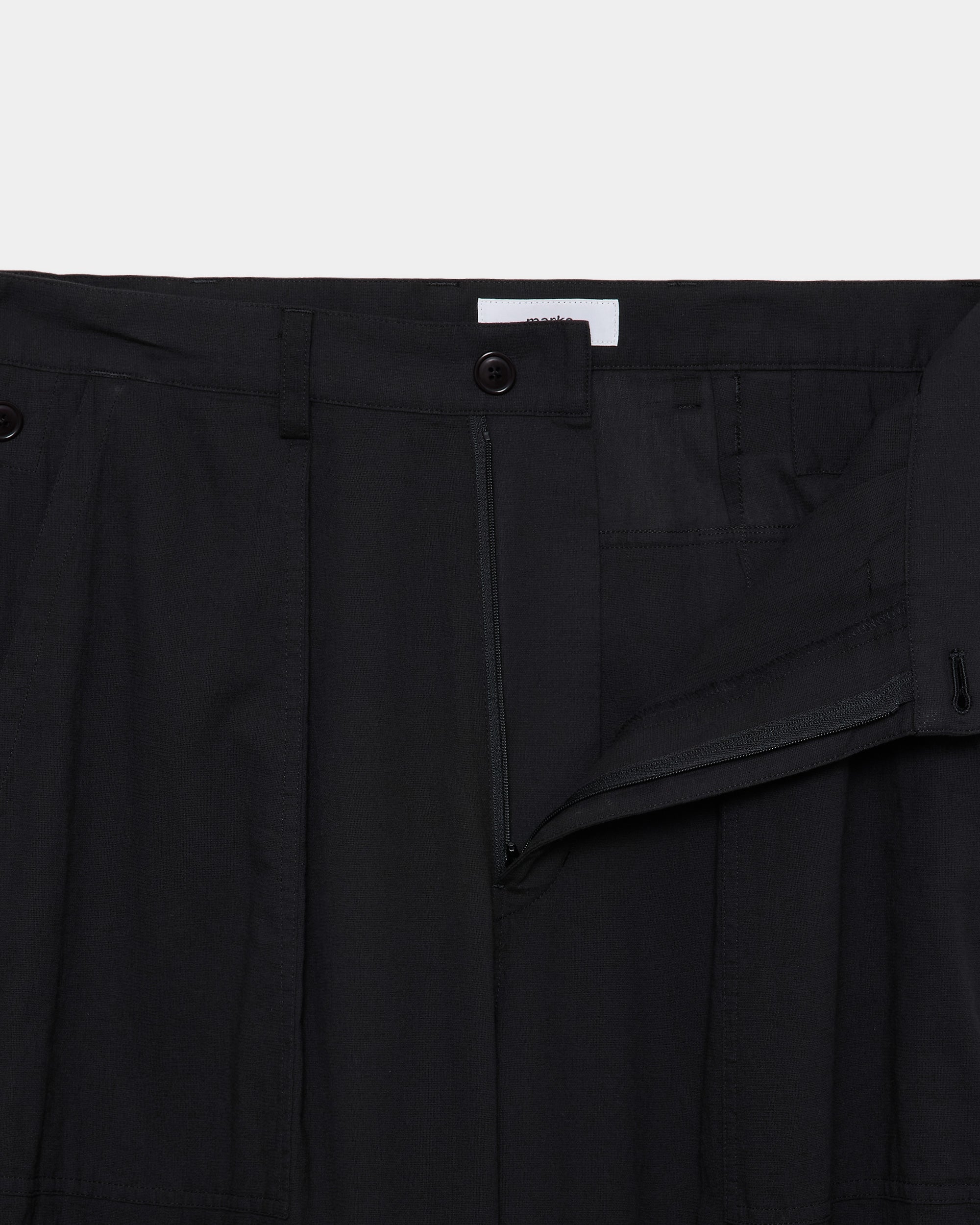 オーガニックコットン強撚ドビークロス / U.S.エアフォースベイカーパンツ, Black