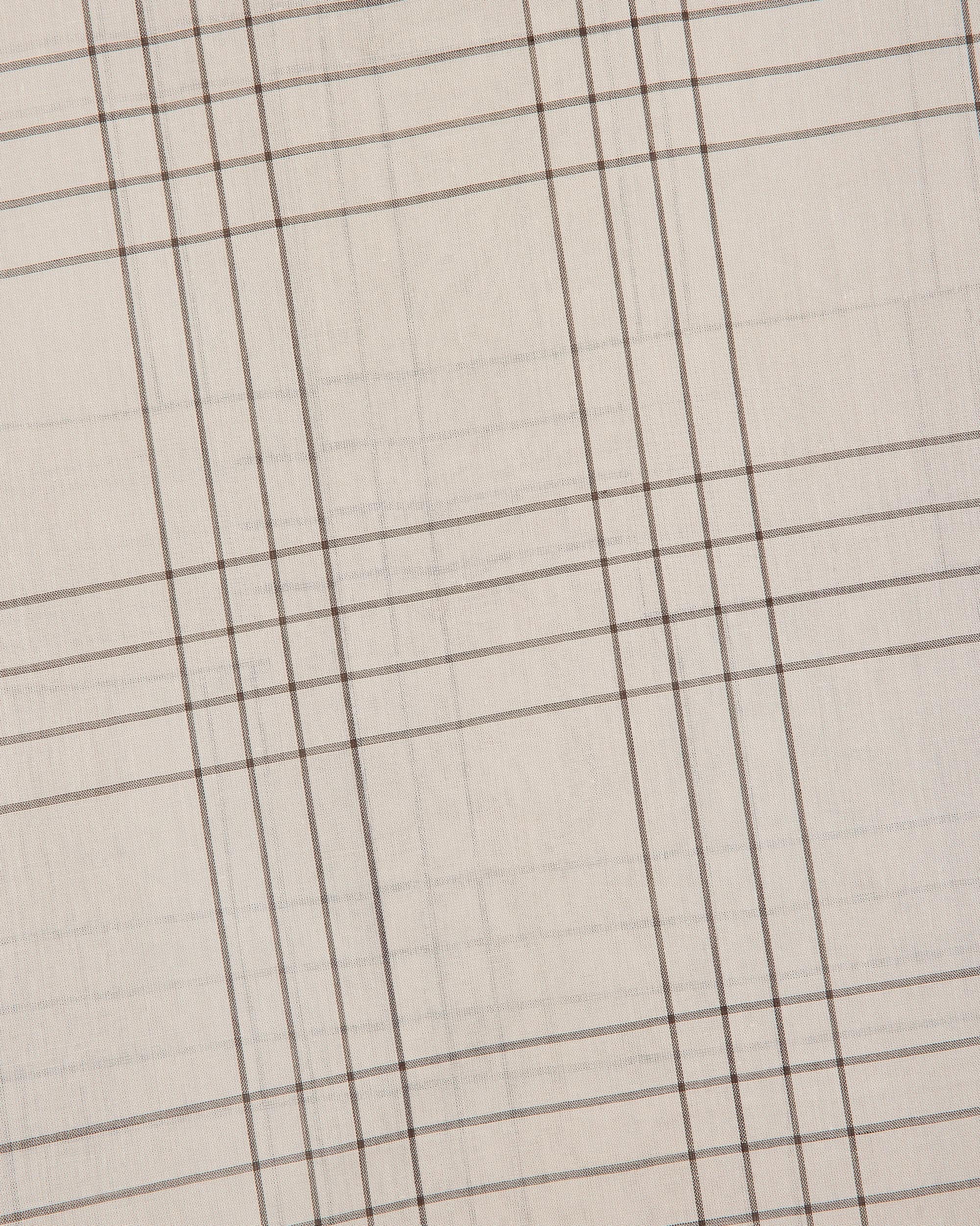 オーガニックコットン強撚チェックローン / オープンカラーL/Sシャツ, Ivory Check