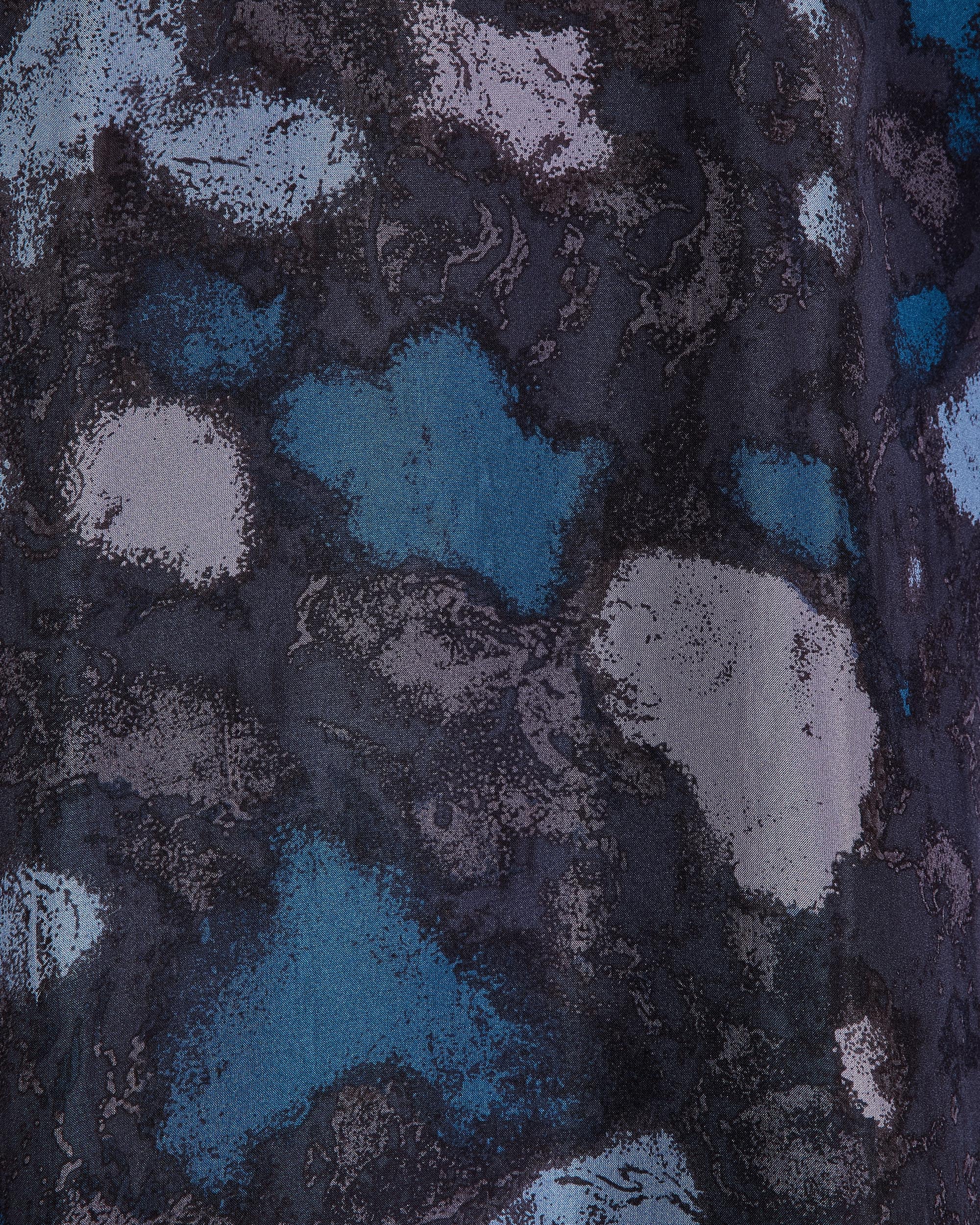 8匁シルク羽二重 / シルクオープンカラーS/Sシャツ, Splashing Water