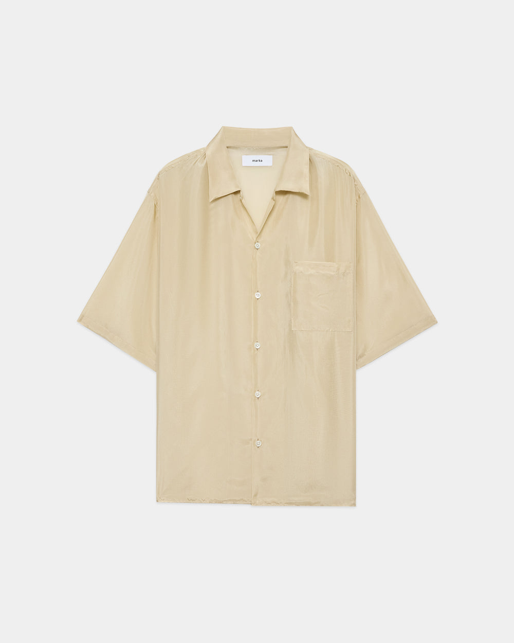 8匁シルク羽二重 / シルクオープンカラーS/Sシャツ, Champagne Gold