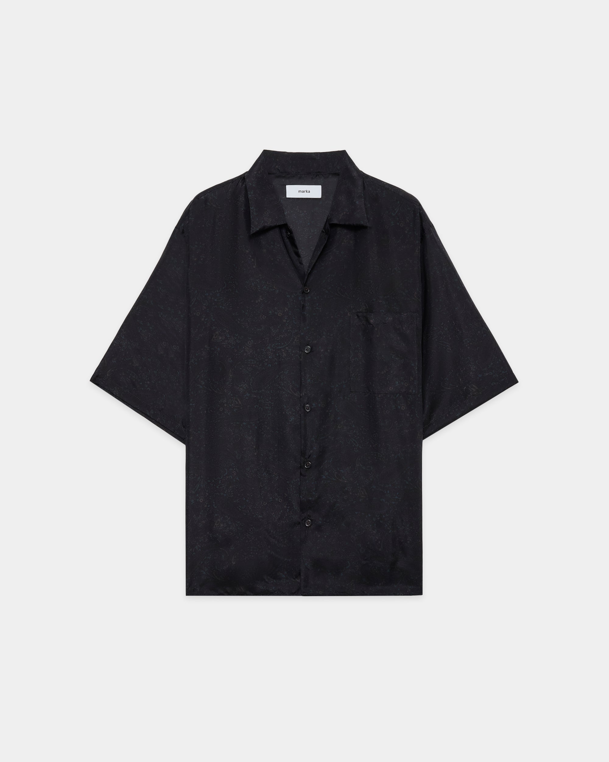 8匁シルク羽二重 / シルクオープンカラーS/Sシャツ, Paisley