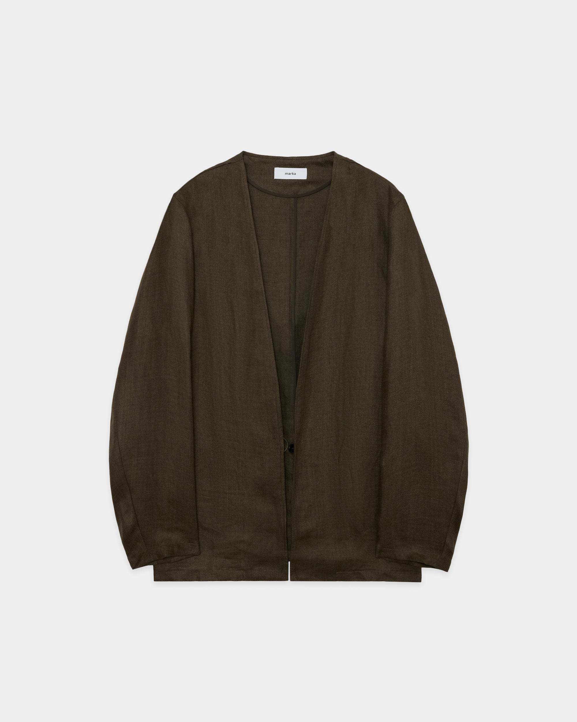 リネンガーゼダブルクロス ミニマリストジャケット, Olive