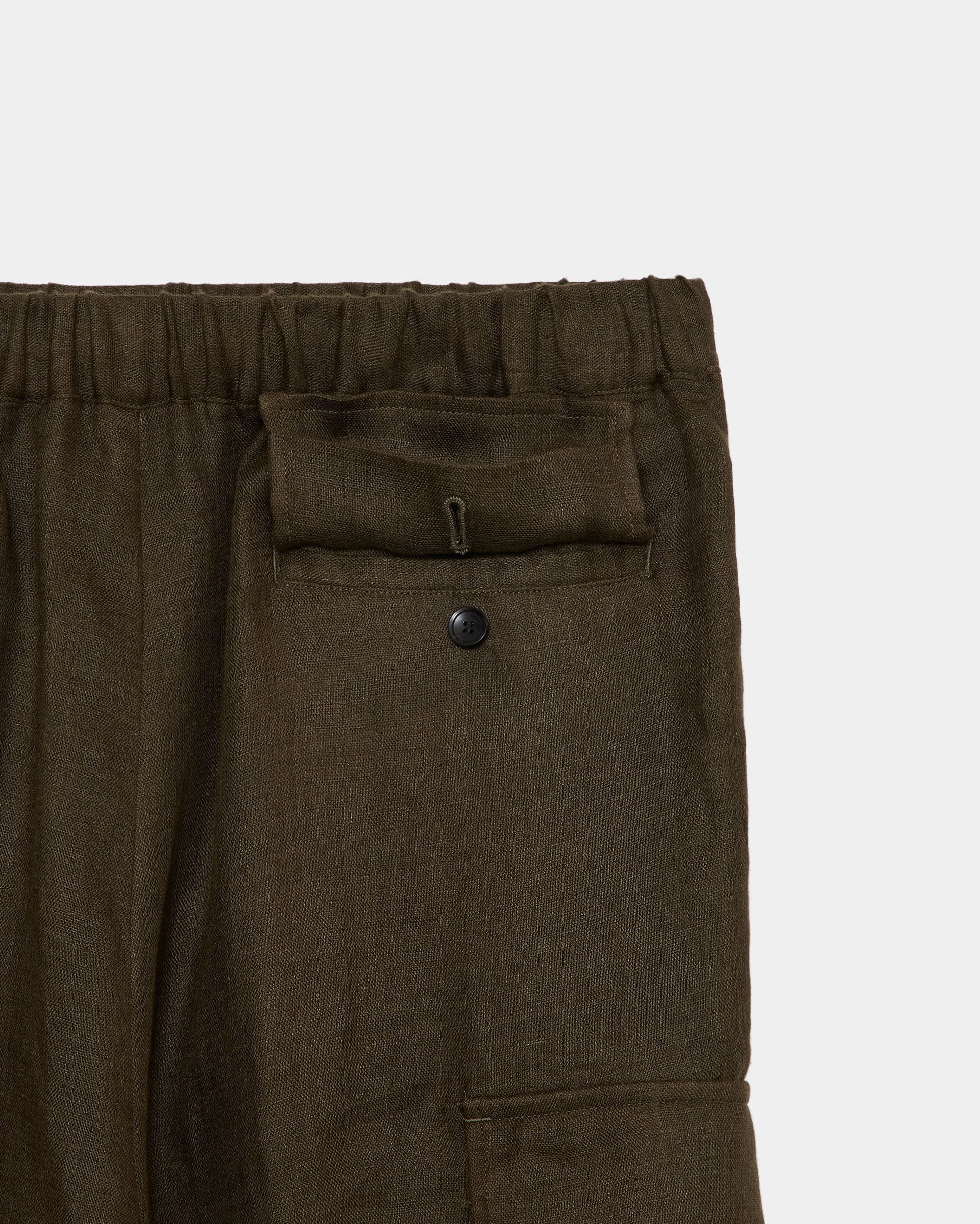 リネンガーゼダブルクロス ワイドカーゴショーツ, Olive