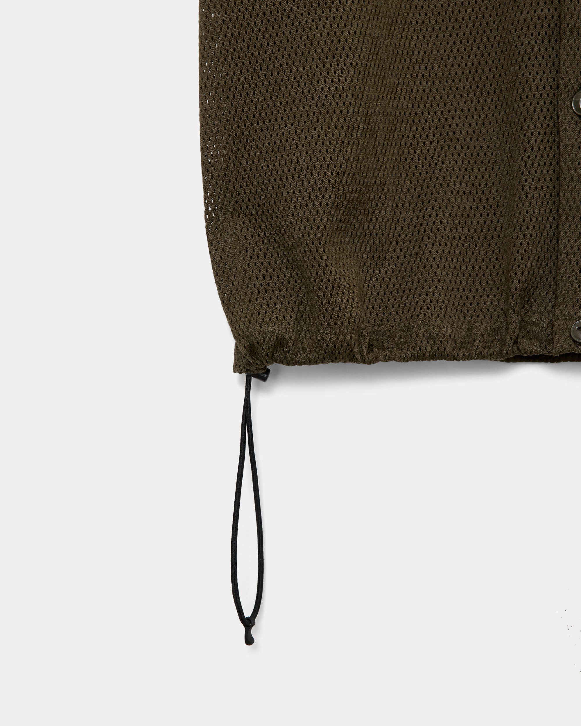 40/2 オーガニックコットンメッシュ オープンカラー S/S ニットシャツ, Olive