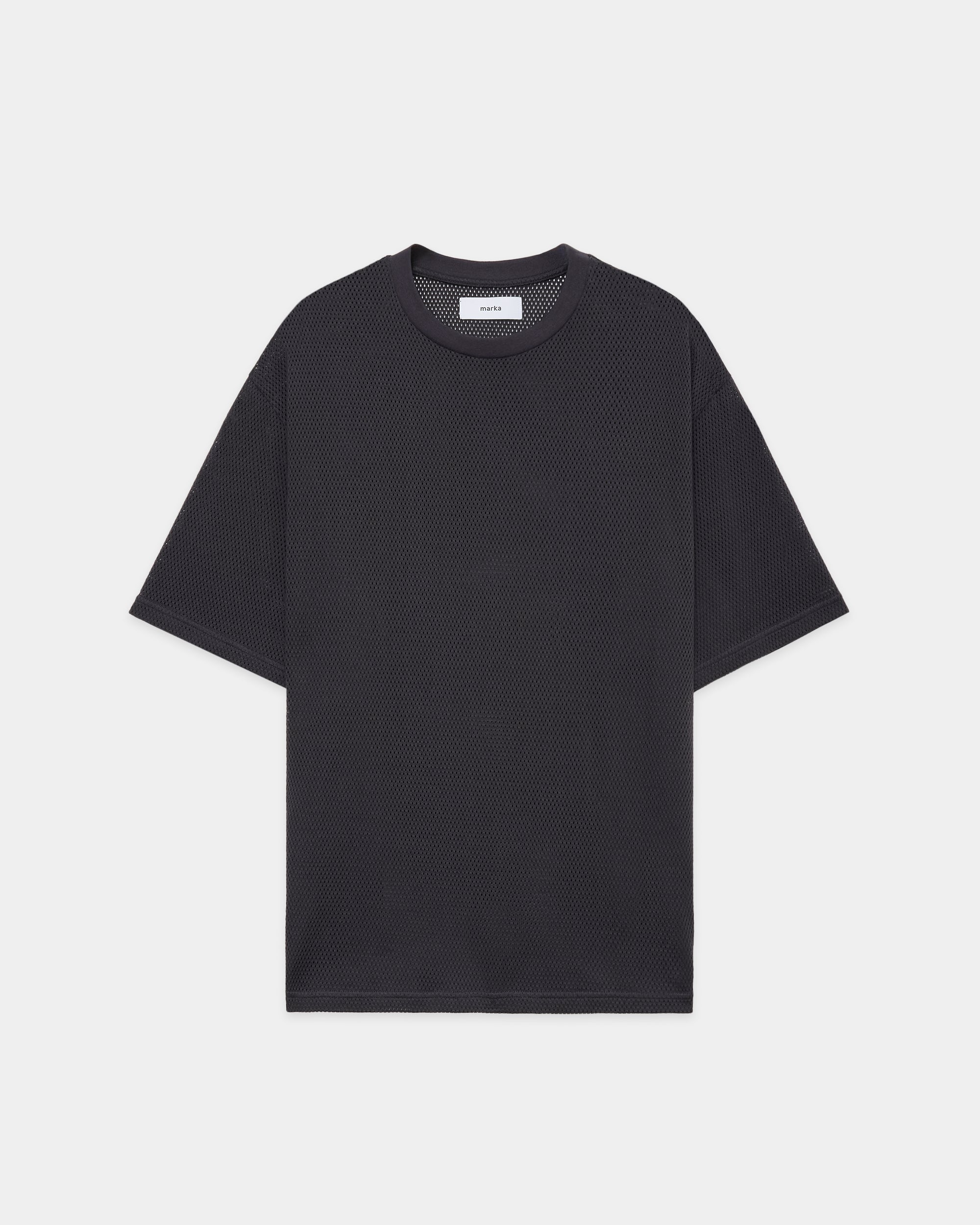40/2 オーガニックコットンメッシュ クルーネック Tee, Silver Gray