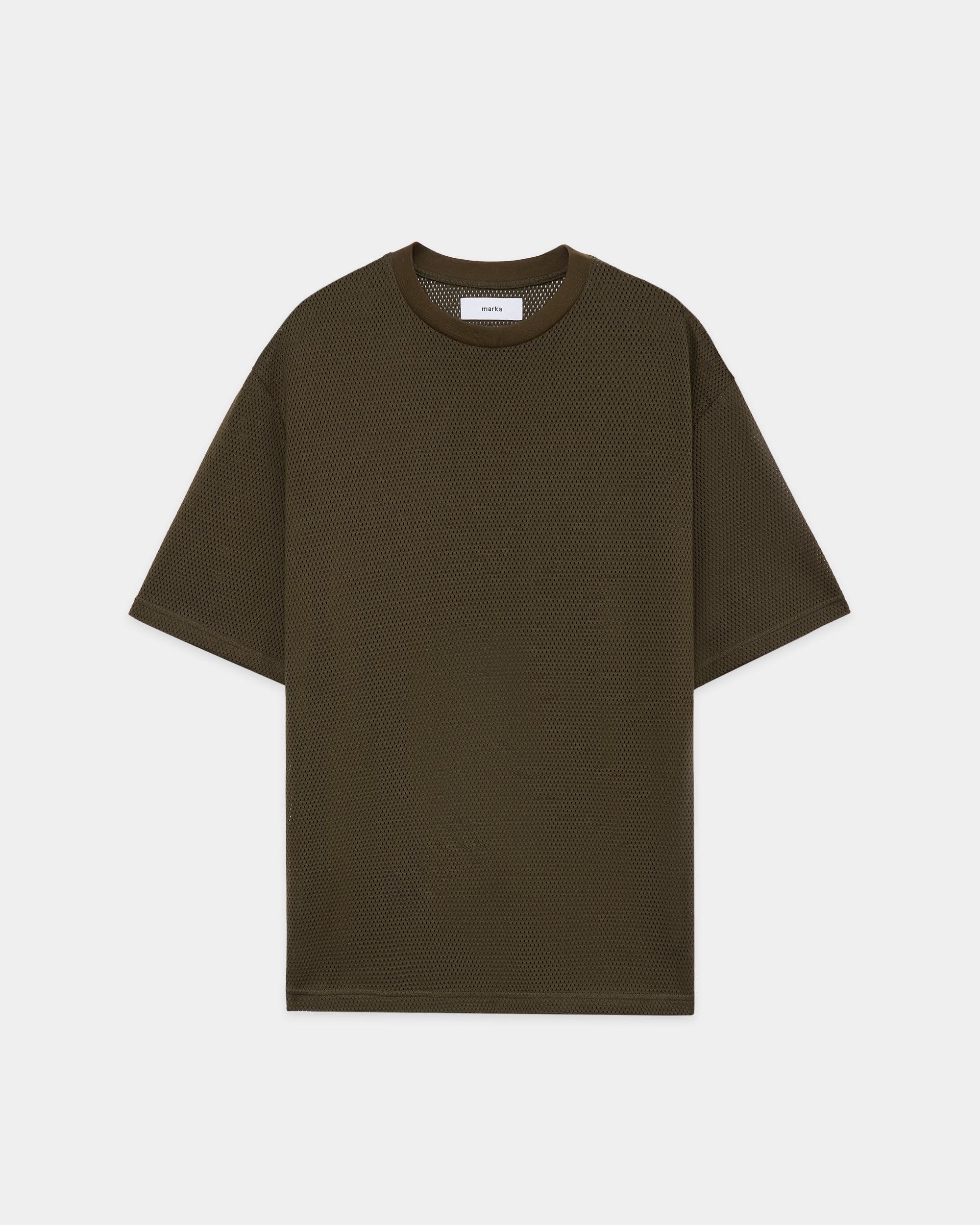 40/2 オーガニックコットンメッシュ クルーネック Tee, Olive
