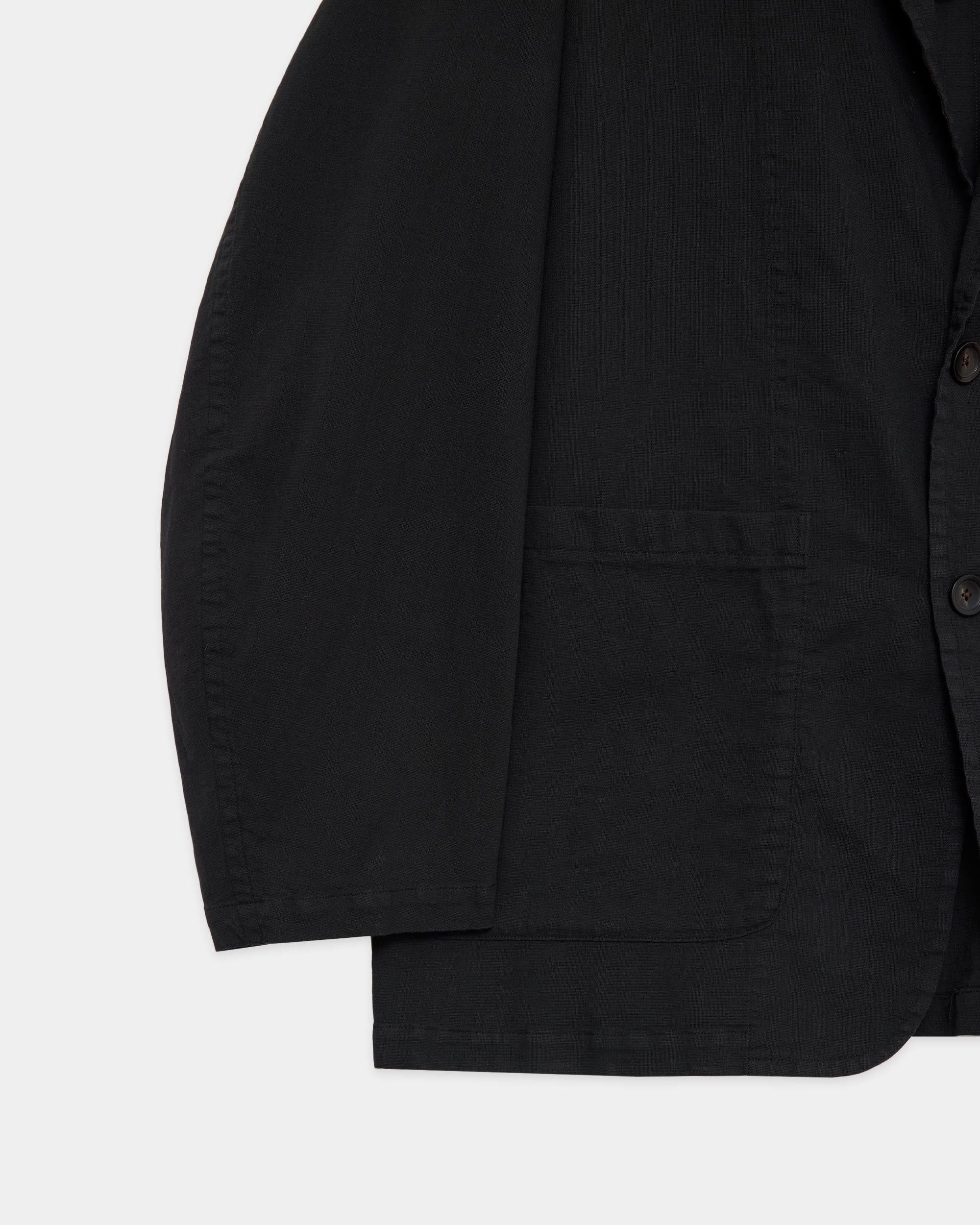 【PARKING別注】リネンオーガニックコットンシルクライトモールスキン / ストロールアラウンドジャケット, Black