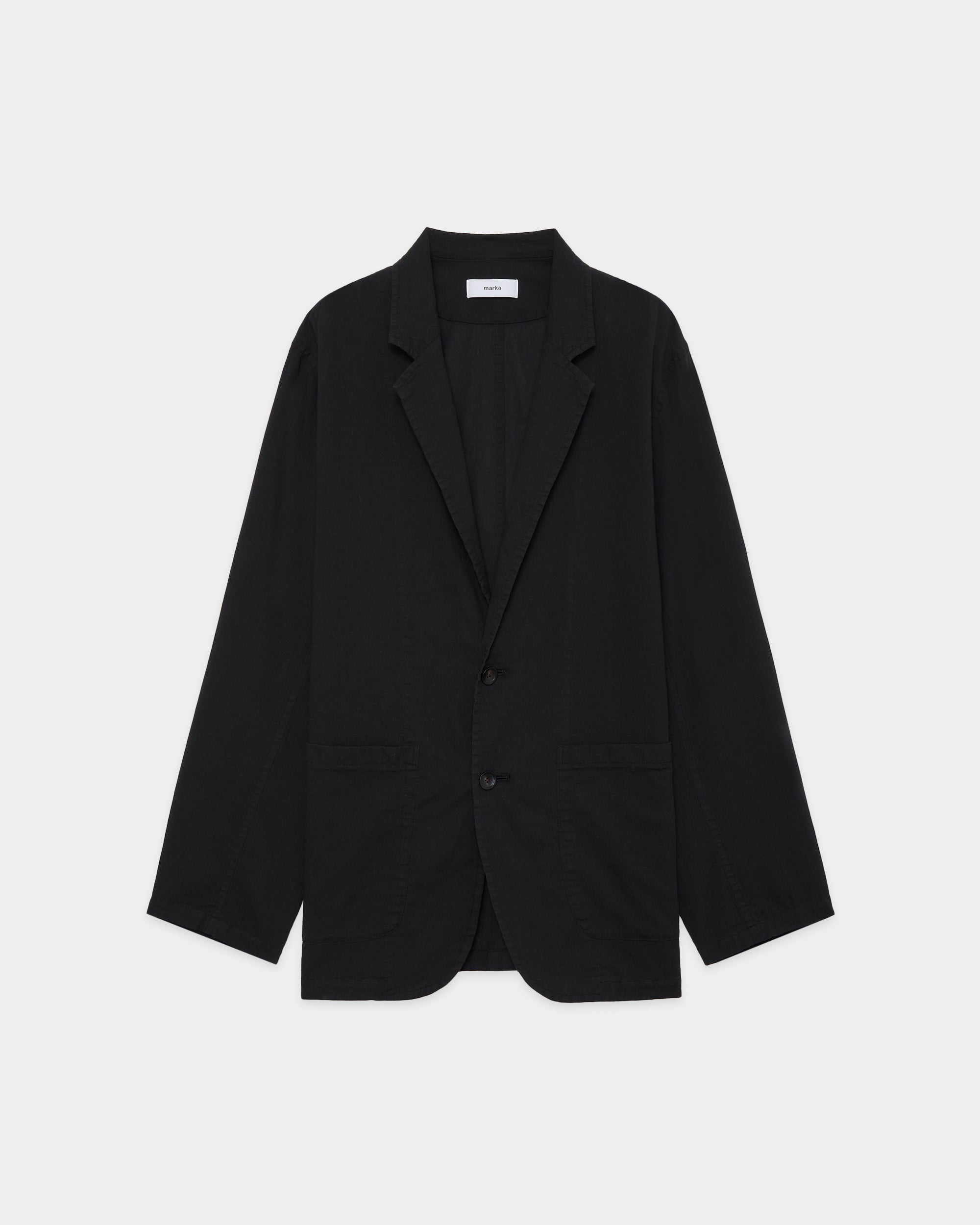 【PARKING別注】リネンオーガニックコットンシルクライトモールスキン / ストロールアラウンドジャケット, Black