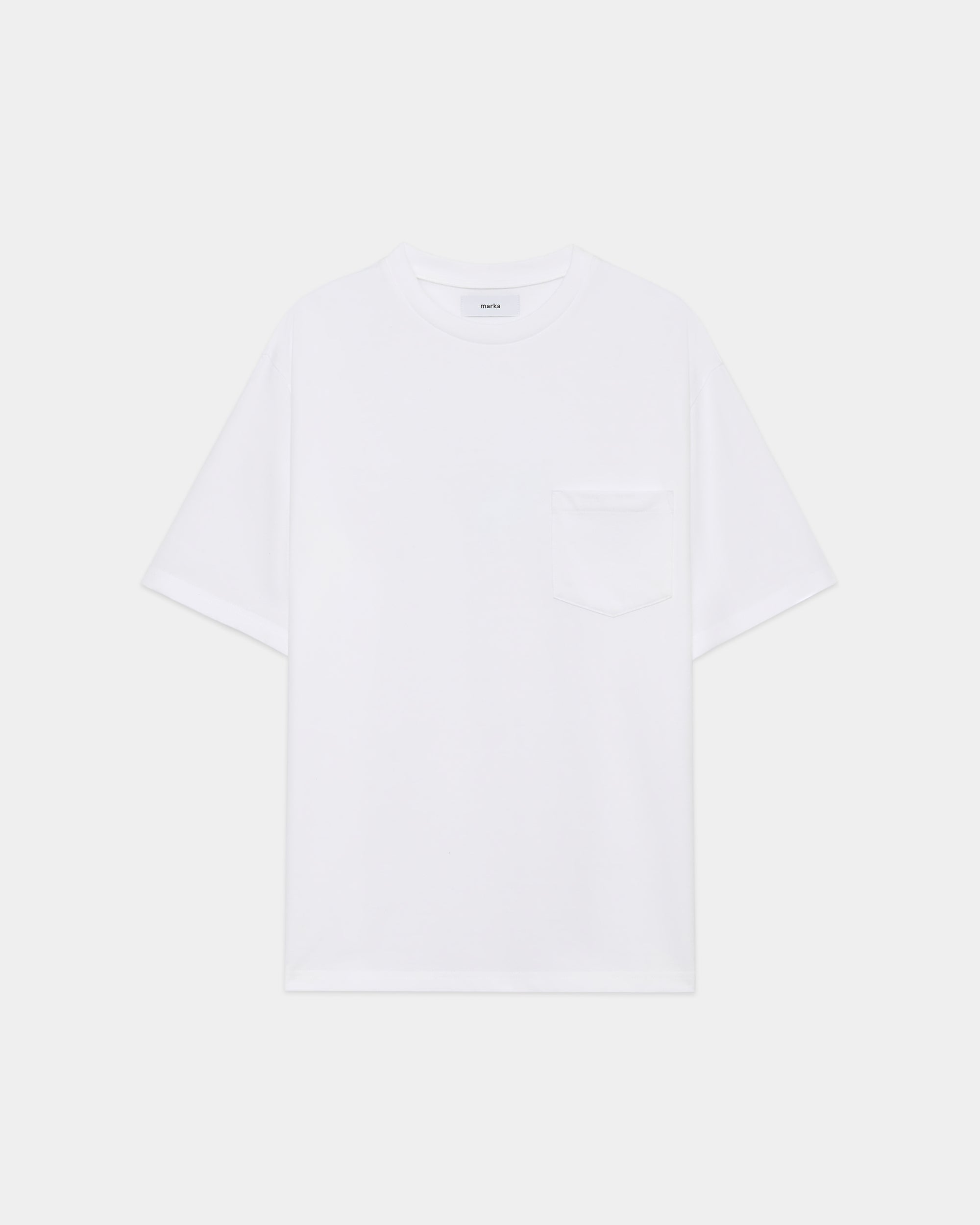 【PARKING別注】オーガニックコットン40/2天竺 / クルーネックポケットTEE, White