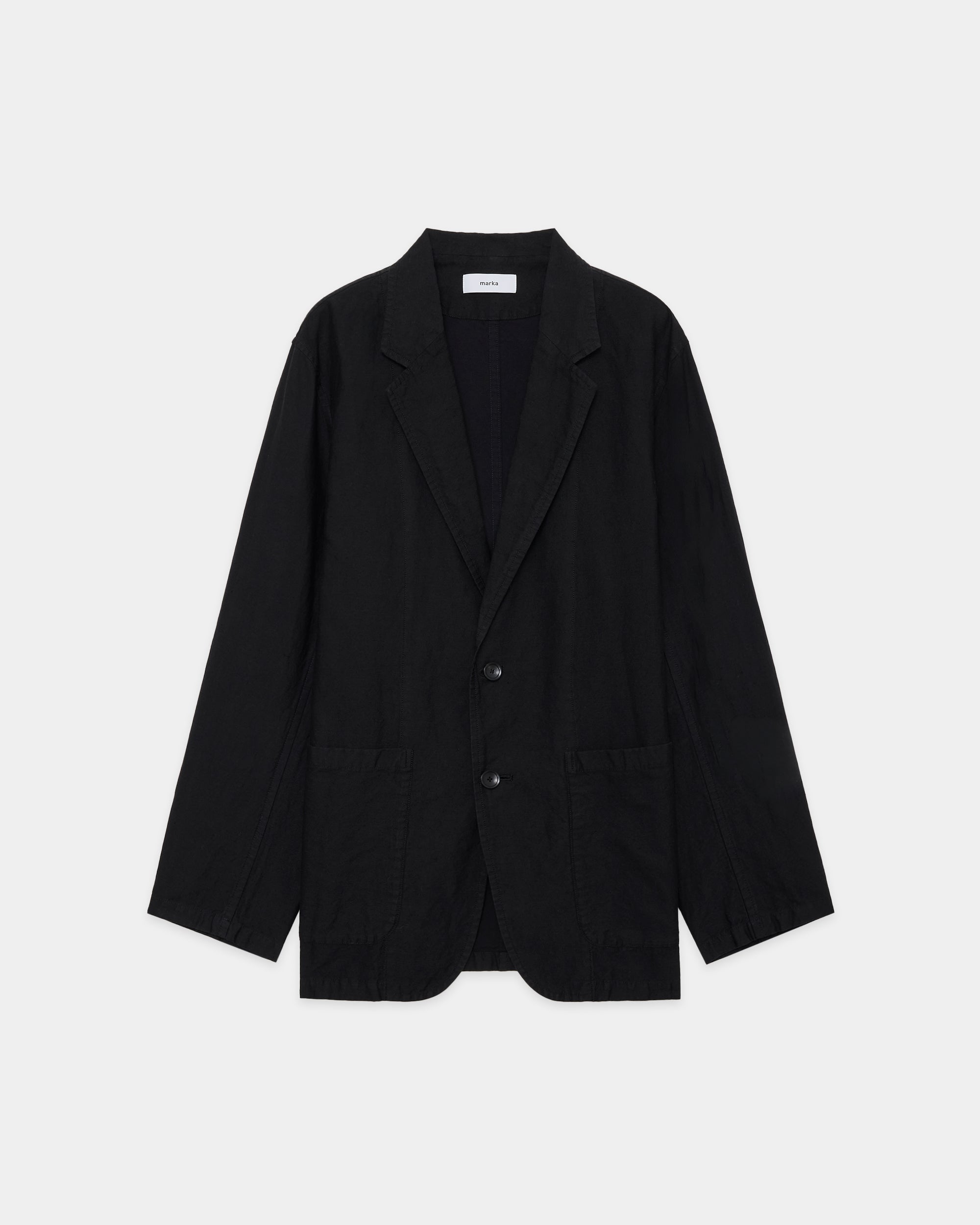 【PARKING別注】オーガニックコットン強撚ドビークロス / ストロールアラウンドジャケット, Black